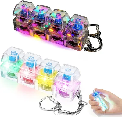 Produktbild von Keyboard Fidget Toy 2 Stücke, 4 Tasten, mit Schlüsselanhänger, ABS und PC, schwarz, zur Entspannung