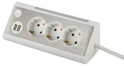 Produktbild von maxtrack Tischsteckdose NV70-3WL 3-Fach Eck-Mehrfachsteckdose 2X USB-Ladeanschlü