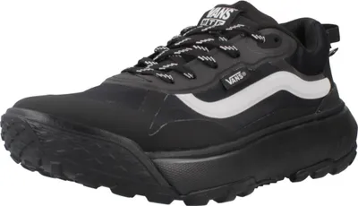 A single black Vans shoe is shown from a side-diagonal angle against a white background.