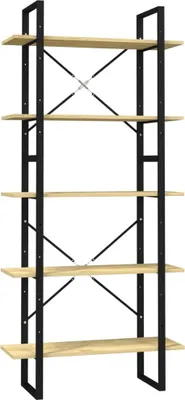 Image de Bibliothèque à 5 niveaux 80x30x175 cm Bois de pin