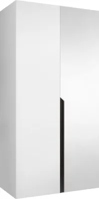 Produktbild von MIRJAN24 Kleiderschrank Mila 2 100 mit Spiegel, Schlafzimmer, Kleiderschrank, mit zwei Drehturen und mit Kleiderstange, Modern, Garderobenschrank (Farbe: Weiß + Schwarz)