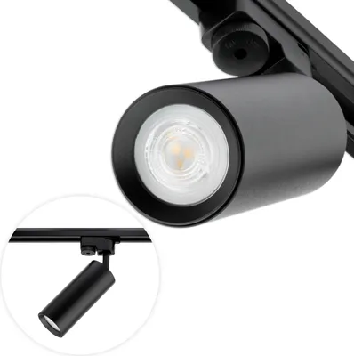 Zdjęcie produktu dla Reflektor Szynowy GU10 Czarny RITI Lampa do Szynoprzewodów Jednofazowych