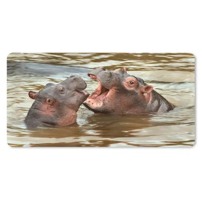 Produktbild von MuchoWow® Mauspad Mousepad Nilpferd - Tiere - Wasser 60x30 cm - Mousepads - Maus Mat - Pad - Mausunterlage - Nachhaltig