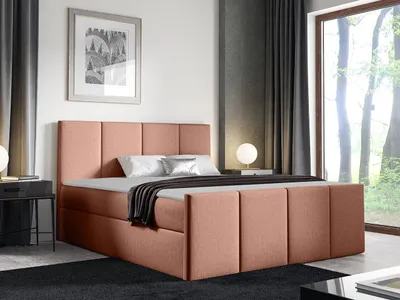 Obrázek produktu pro Hotelová manželská postel 160x200 MORALA - lososová + topper