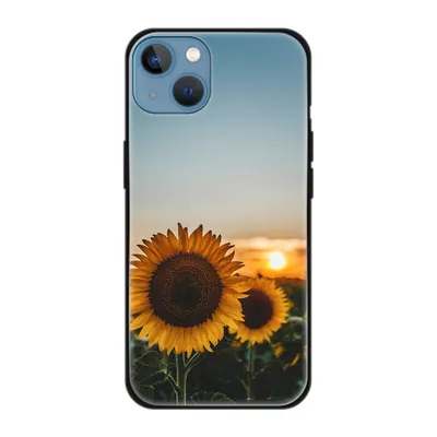 Produktbild von König Design Hülle kompatibel mit Apple iPhone 13 Kunststoff Soft Handyhülle - Handy Case Sonnenblumen