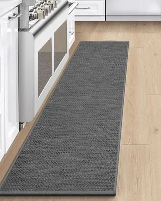 Obrázok produktu pre Protiskluzová kuchynská rohož 60 x 180 cm, sivá, umývateľná, nešmykľavá