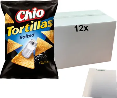 Produktbild von Chio Tortillas Chips Original Salted (12x110g Beutel) + usy Block