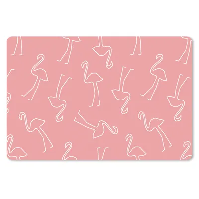 Produktbild von MuchoWow® Schreibtischunterlage Flamingo - Linienkunst - Rosa - Muster 60x40 cm - XXL Mauspad - Großes Mauspad