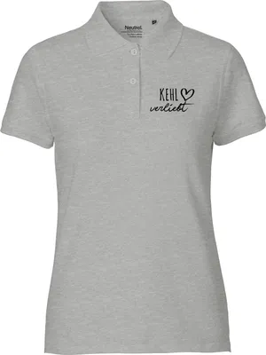 Produktbild von Huuraa Damen Polo Shirt Kehl verliebt M Sport Grey Bio Baumwolle Fairtrade Poloshirt Geschenkidee
