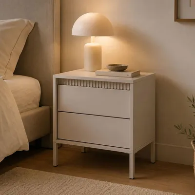 Immagine prodotto di Gasalisa - Comodino, 54x40x56h cm Beige, 2 Cassetti