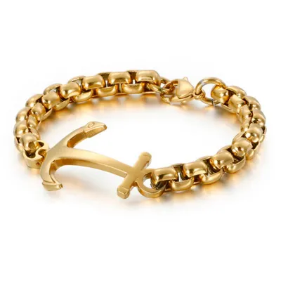 Produktbild von Edelstahl Armband GOLD ANCHOR 22 cm / Gold