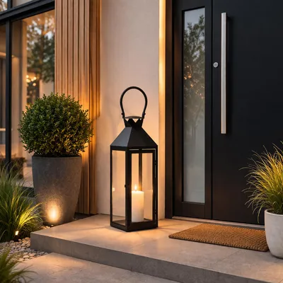 Image de XXL Jardin - Lanterne Noir Métal 54cm