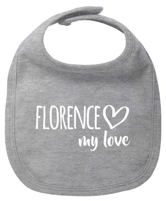 Produktbild von Huuraa Baby Lätzchen Florence my love Heather Grey Klettverschluss Baumwolle Latz Geschenkidee