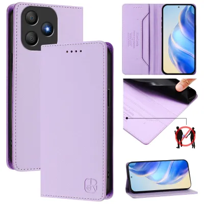 Image de Etui en cuir pour Blackview Wave 9C, étui à rabat avec fentes pour cartes, portefeuille et support Violet