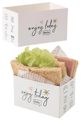 50 Papier-Außer-Haus-Behälter für Sandwiches, 13x7x7 cm