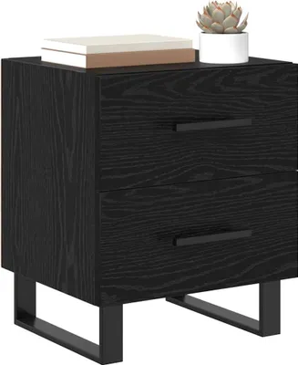 Image de vidaXL Table de nuit noir imitation chêne 40 x 35 x 47,5 cm Bois composite