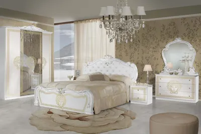 Produktbild von Schlafzimmer Vilma Medusa 6 Teilig in Weiss gold barocco mit Polsterung