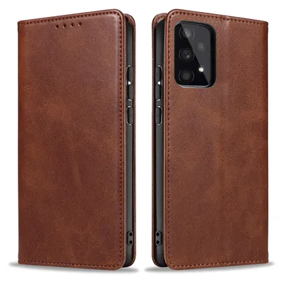 Produktbild von Handyhülle für Samsung Galaxy A33 5G Kunstleder Flip Cover Hülle Klapphülle Case Kartenfach Farbe: Dunkelbraun