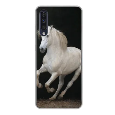 Produktbild von MuchoWow® Handyhülle Schutzhülle Hülle für Samsung Galaxy A50 Pferde - Schwarz - Porträt Silikon Softcase Handy Hülle - Mobiltelefonhülle
