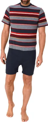Produktbild von Herren Pflegeoverall  kurzarm mit Reissverschluss am Rücken und Bein 181 171 90 005 ; rot/marine , XL