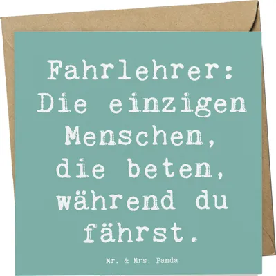 Produktbild von Mr. & Mrs. Panda Grußkarte Spruch Fahrlehrer Engel - Meeresbrise - Geschenk, Fahrausbildung, anlasskarte, Geschenke für Berufstätige, Berufsalltag, Fahrunterricht, Beruf
