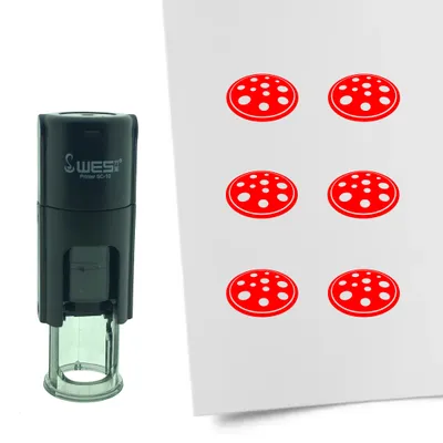 Obrázek produktu pro CombiCraft Stamp Pizza 10mm kulatá - červený inkoust