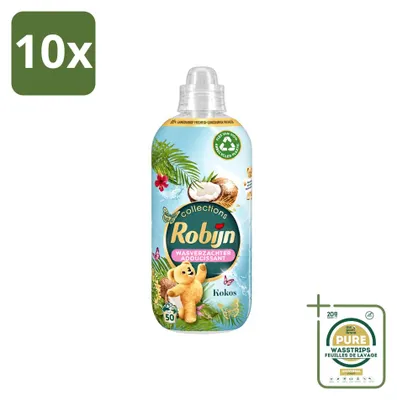 Produktbild von 10 x Robijn Collections Weichspüler Kokos - 1,25 l - Vorratspackung - 10 Stücke