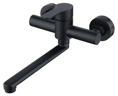 Wandkeukenkraan, 360° drehbar, 23 cm, Edelstahl, Schwarz