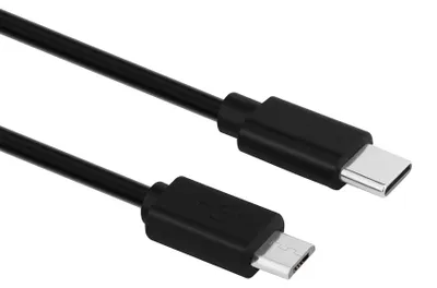 Produktbild von USB C auf Micro USB Kabel 2m, Daten- & Ladekabel, conecto, Schwarz