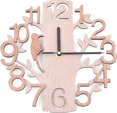 Produktbild von Rund Holzwanduhr Retro Wanduhr batteriebetriebene Antik Shabby Uhr Ohne Ticken für Wohnzimmer Büro Zuhause Dekor