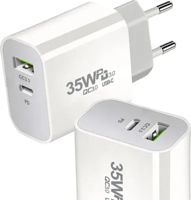 Produktbild von Schnelles Ladegerät 35W Usb-C Qc 3.0 Würfelnetzteil Für Iphone 15 Pro Galaxy S