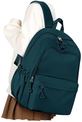 Produktbild von Unyqoos® Geräumiger wasserabweisender Schulrucksack 25 L mit 15,6 Zoll Laptopfach, 2 Fächer, Fronttasche, elastische Seitentaschen, Mesh-Träger