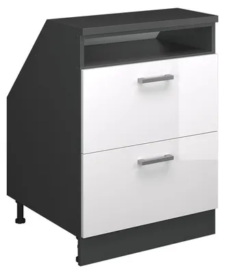 Immagine prodotto di Mobile sottotetto Vicco Rion Bianco lucido 60 x 81.6 cm con 2 cassetti, carcassa 60 cm profondità, Model 60109