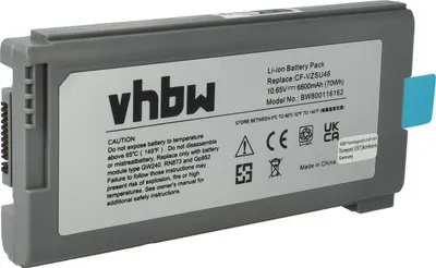 Produktbild von vhbw Akku kompatibel mit Panasonic Toughbook CF-31, CF-30, CF-53 Notebook (6600 mAh, 10,65 V, Li-Ion)