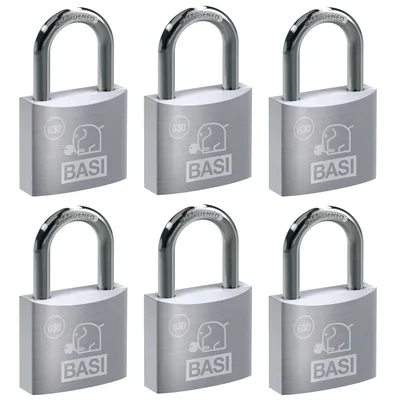 Produktbild von BASI - Vorhangschloss - SET - 6x VHS 630 - 20 mm - Gleichschließend Nr. 2003 - 6x6300-2001-2003