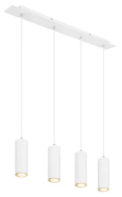 Zdjęcie produktu dla Globo Lighting lampa wisząca metal biały, matowy, metal biały, matowy, DxWxH: 750x90x1500mm, bez 4x GU10 35W 230V