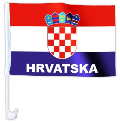 Produktbild von Auto Flagge Länder – Autofahne mit Länderflagge – Fanartikel EM WM Public Viewing – Flagge für Auto Fensterhalter – verschiedene Länder wählbar: Kroatien Land wählen: Kroatien