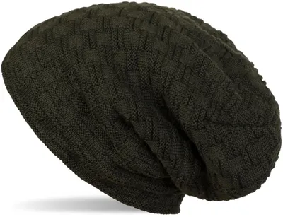 Produktbild von styleBREAKER Feinstrick Longbeanie Mütze mit Flecht Muster und warmem Fleece Innenfutter | Winter Strickmütze Uni elastisch weich bequem warm