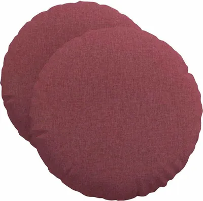 Imagen del producto de vidaXL Cojines para asiento, 2 unidades, tela, color burdeos, diámetro 50 x 19 cm