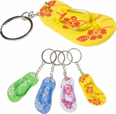 Zdjęcie produktu dla 4 breloczki do kluczy w kształcie mini klapek - ok. 6,5 cm