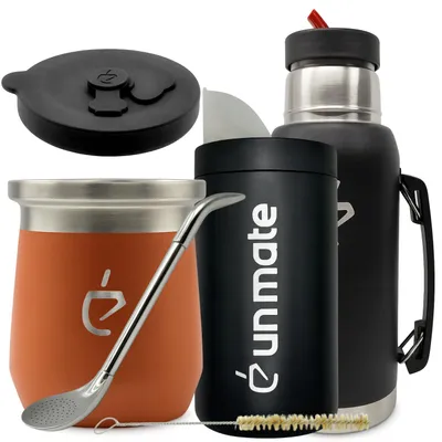 Productafbeelding van Complete Un Mate yerba mate set Termolid DualFlow PRO Sakura Pink – beker 230 ml, geïsoleerde fles 1 L, bombilla en yerbera