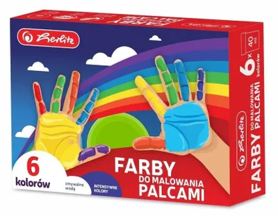 Zdjęcie produktu dla Farby do malowania palcami 6 kolorów po 40 ml