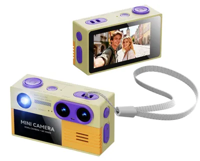 Obrázek produktu pro ZELURXX Dětský fotoaparát 4K Mini digitální fotoaparát s duální kamerou, přívěšek na klíče, noční světlo, přenosný fotoaparát pro děti, khaki barva