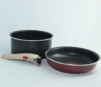 Produktbild von Tefal Ingenio 5 Essential L20091, Schwarz, Aluminium, PowerGlide, Aluminium, Schwarz, Thermo-Punkt, Abnehmbar