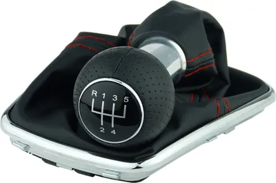 Produktbild von Schaltsack Schaltmanschette Naht Rot 12 mm Schaltknauf perforiert für VW Golf 4 IV Bora mit Chrom Rahmen