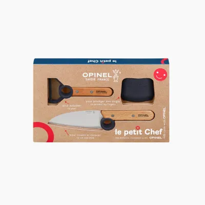 Image de Opinel Le Petit Chef Ensemble de couteaux de cuisine pour enfants, 3 pièces, Bleu
