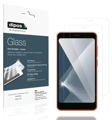 Produktbild von 2x Schutzfolie für Ulefone Note 22 - Anti-Shock 9H Folie dipos Glass Kunststoffglas