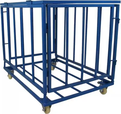 Image de Chariot/cage à balles pliable Sedco 90x66,5x80 Cm bleu - 0.9 m