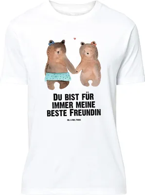 Produktbild von Mr. & Mrs. Panda Größe L T-Shirt Bär Freundin - Weiß - Geschenk, Shirt, Beste Freund Liebe Liebesbeweis Verliebt Kumpel Kumpeliene, Tshirt, mit Spruch, Teddy