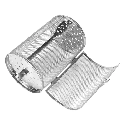 Image de Panier de cuisson en acier inoxydable – 12 × 18 cm, rotatif, pour noix, haricots, cacahuètes, barbecue et four